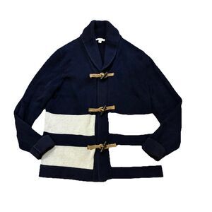 GAP Toggle Shawl Collar Cardigan Men's Small Nautical Navy Rustic Preppy Striped